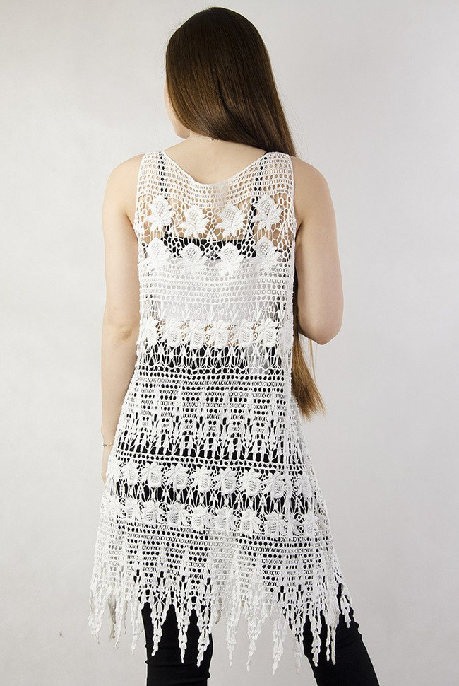 Biała ażurowa sukienka