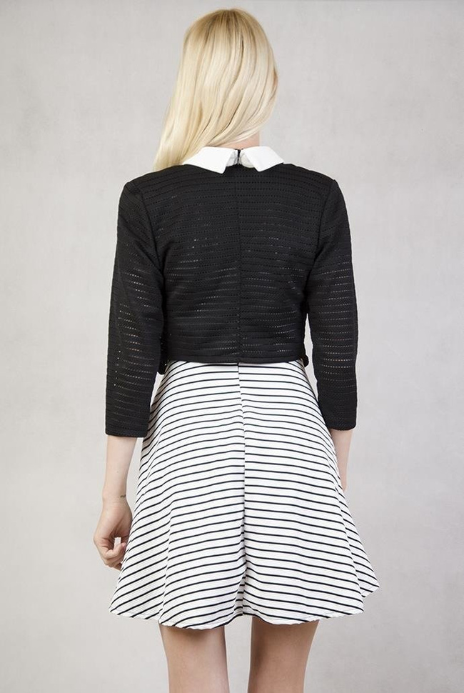 Bolerko czarne z dziurkowanego materiału