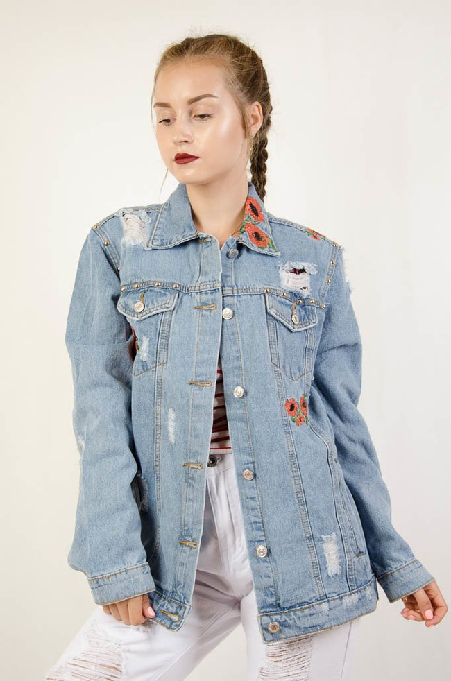 KURTKA JEANSOWA Z MAKAMI