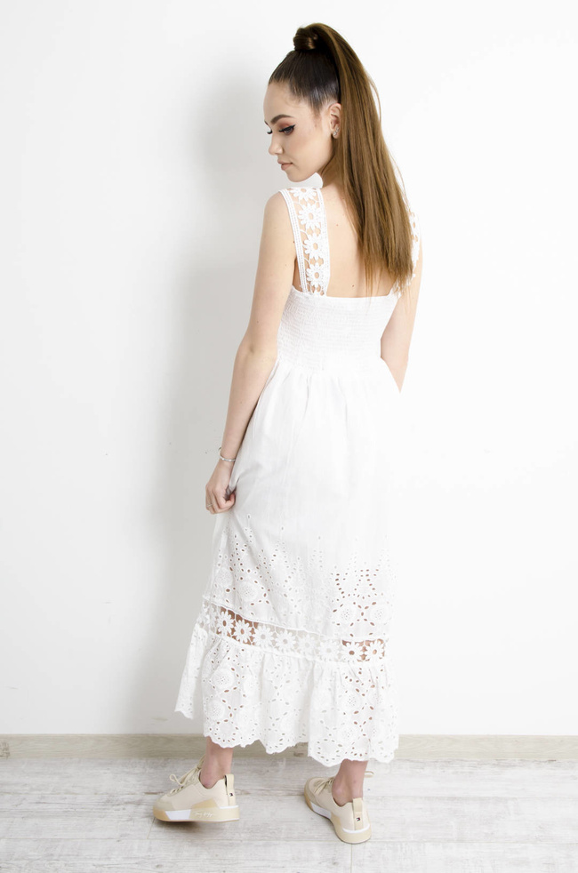 SUKIENKA MAXI Z AŻUROWYMI WSTAWKAMI