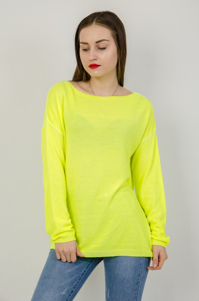 Neonowy asymetryczny sweter