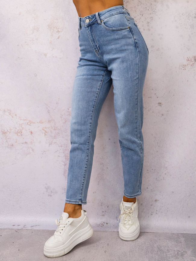 SPODNIE JEANSOWE- MOM STRETCH- CIEMNONIEBIESKIE
