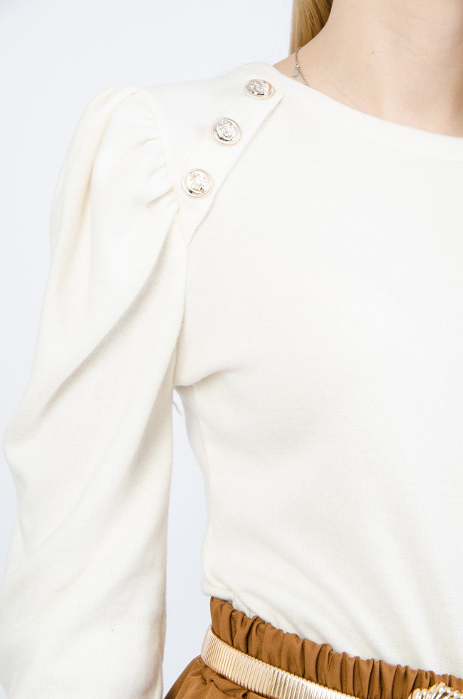 BIAŁA BLUZKA Z BUFIASTYMI RĘKAWAMI 