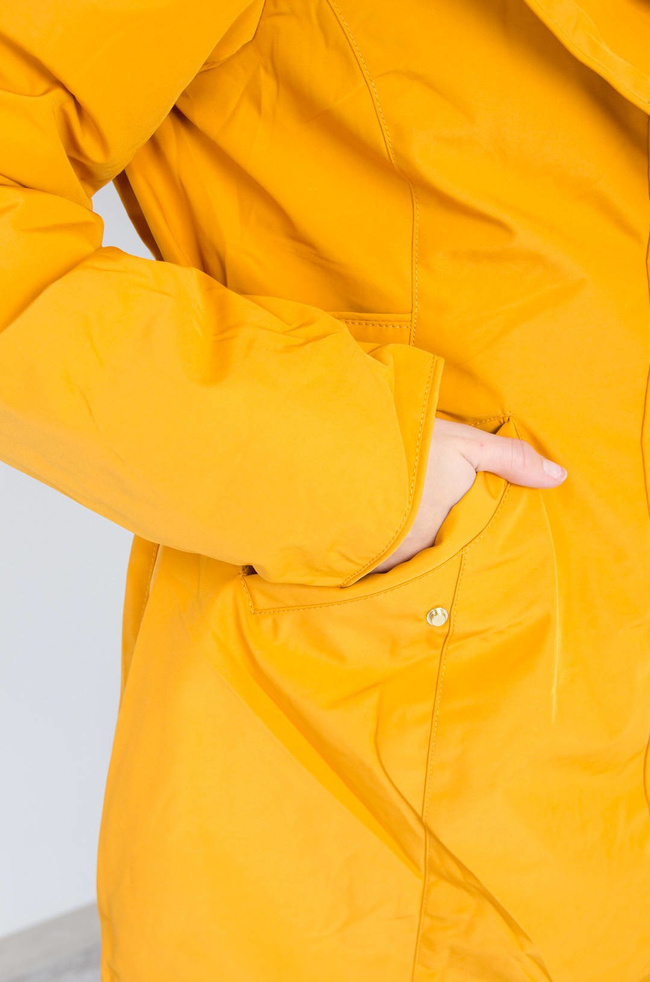 MUSZTARDOWA KURTKA ZIMOWA PARKA NA MISIU 