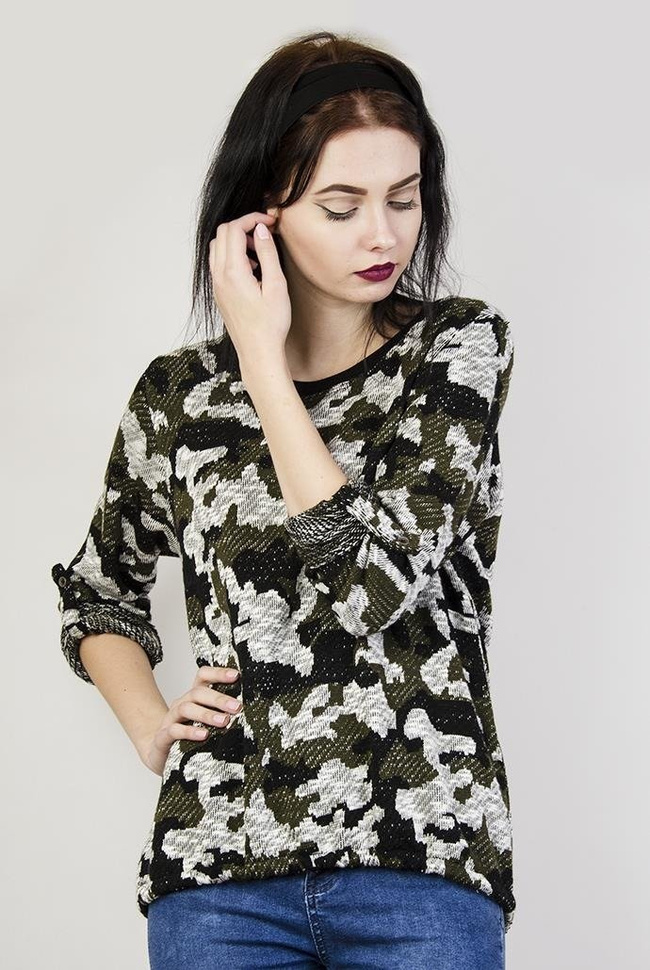 Bluzka moro z wiązaniem z tyłu