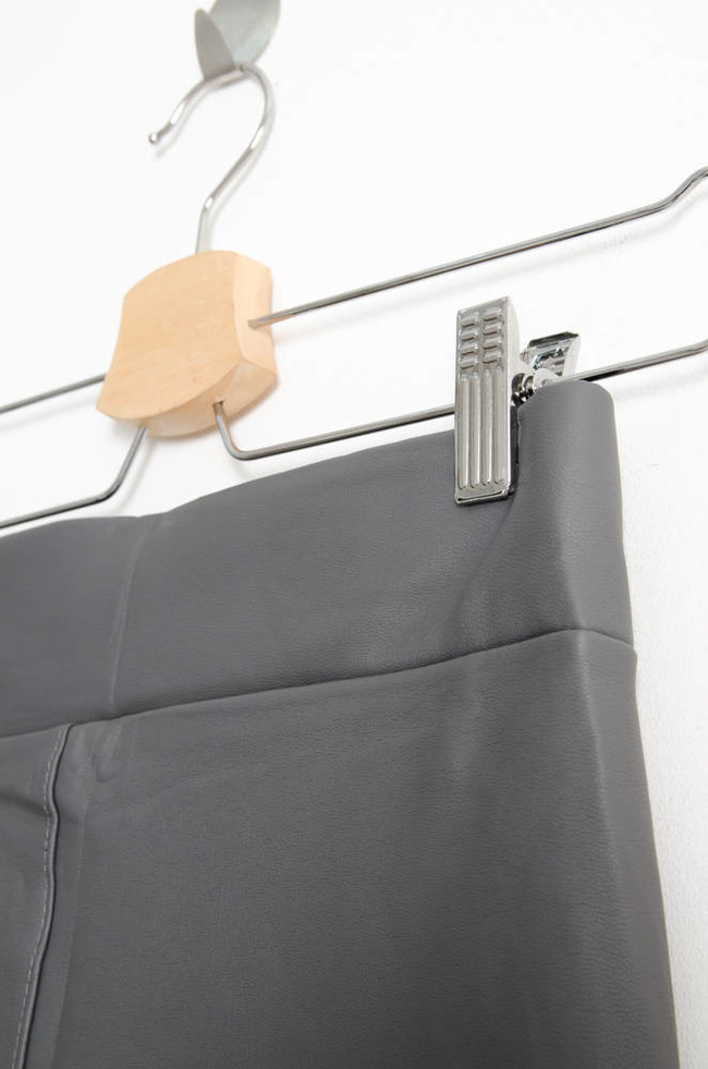 SZARE WOSKOWANE LEGGINSY Z PRZESZYCIAMI- WYSOKI STAN