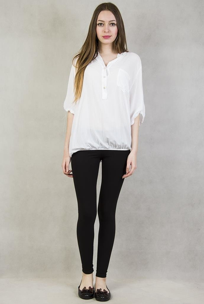 Bluzka biała z gumką na dole