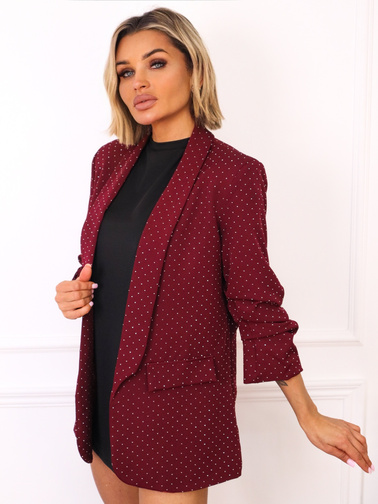 MARYNARKA ZDOBIONA CYRKONIAMI- BORDOWA