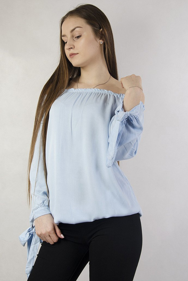Bluzka hiszpanka niebieska