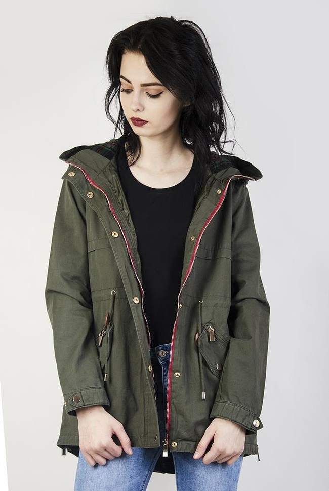 Khaki kurtka typu parka
