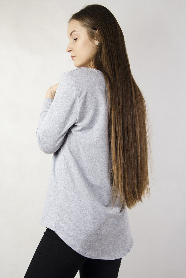 Szara bluzka z flamingami