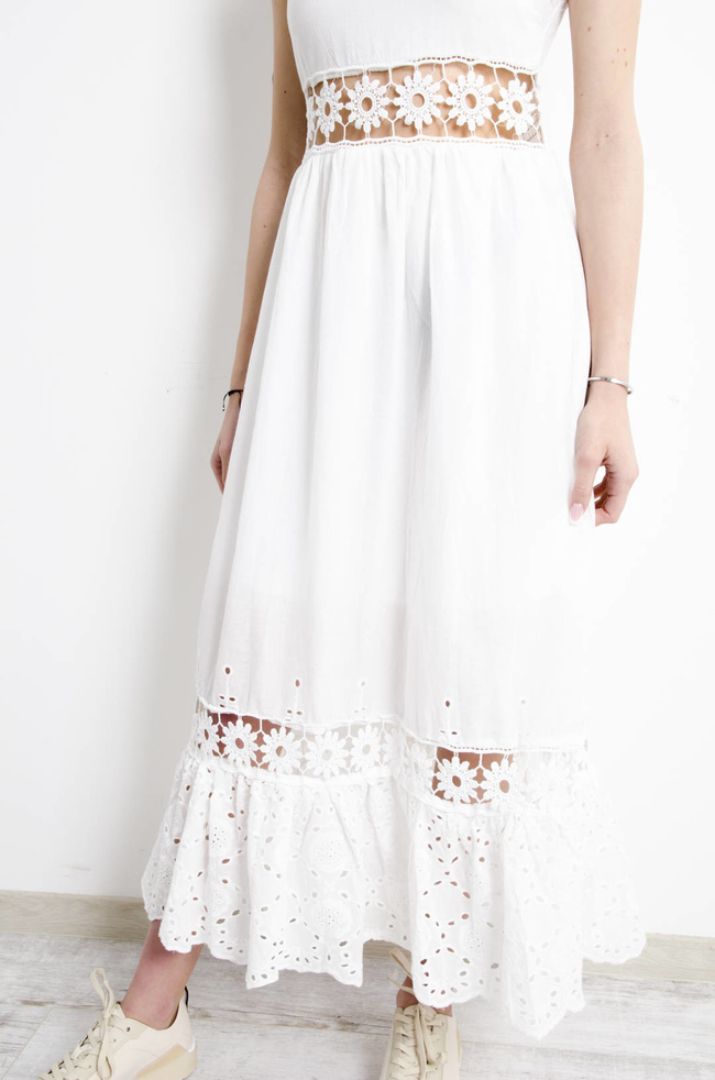 SUKIENKA MAXI Z AŻUROWYMI WSTAWKAMI 