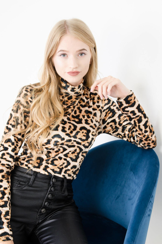 ZŁOTE WELUROWE BODY W PANTERKĘ