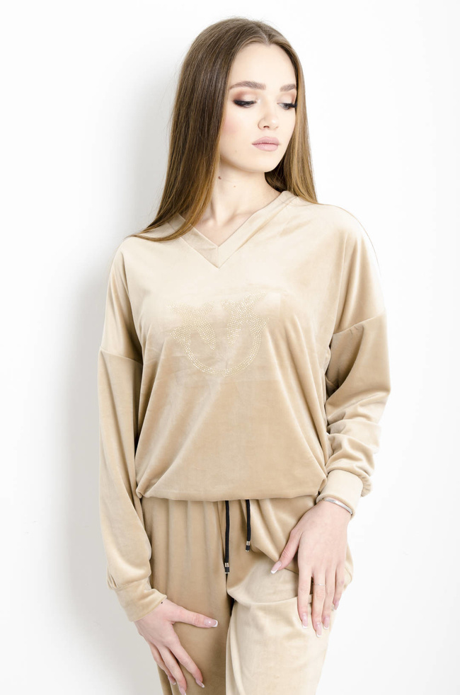 KOMPLET DRESOWY WELUROWY BEŻOWY