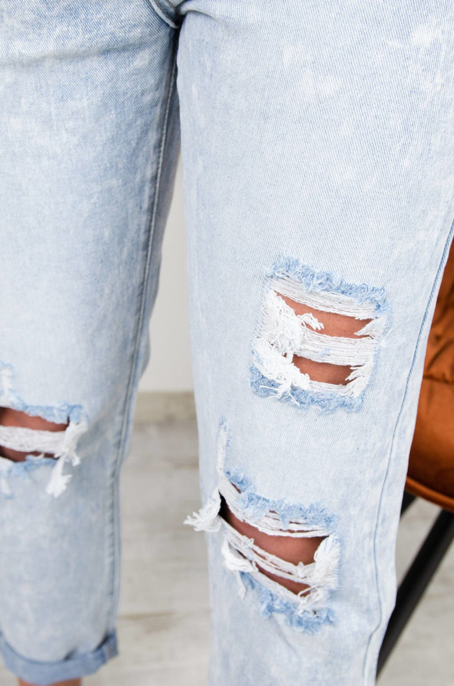 JASNE SPODNIE JEANSOWE BOYFRIEND Z WYSOKIM STANEM