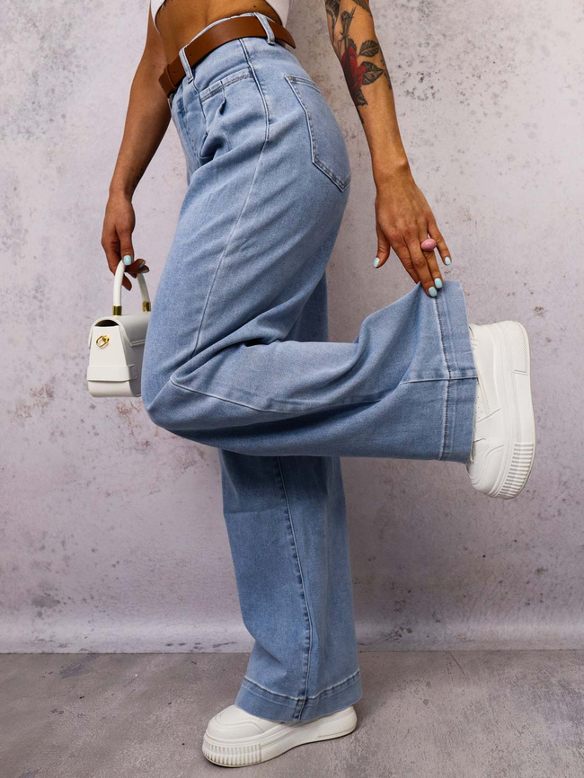 SPODNIE JEANSOWE Z PRZESZYCIAMI PRZY KIESZENIACH+ PASEK