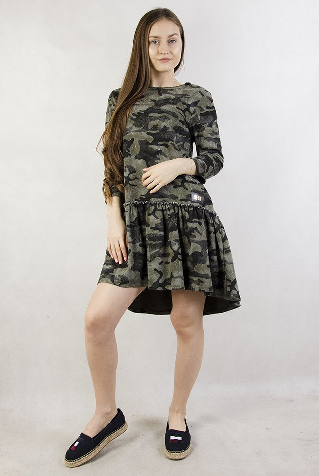 Sukienka moro z rozkloszowanym dołem