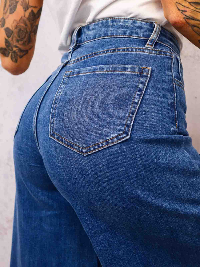 SPODNIE JEANSOWE Z SZEROKIMI NOGAWKAMI