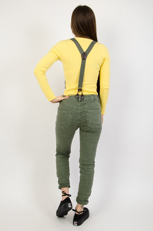 Joggery khaki zapinane na guziki