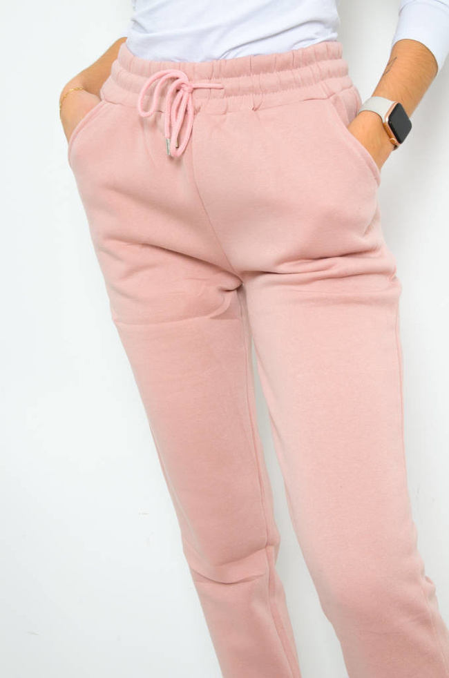 OCIEPLANE SPODNIE DRESOWE ZE ŚCIĄGACZAMI- RÓŻOWE