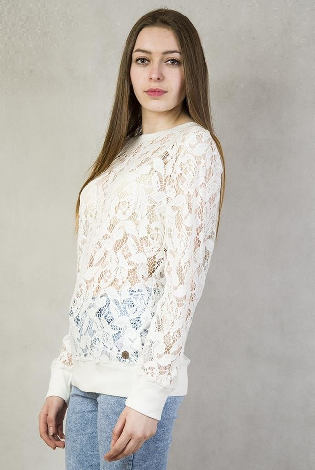 Biała bluzka koronkowa