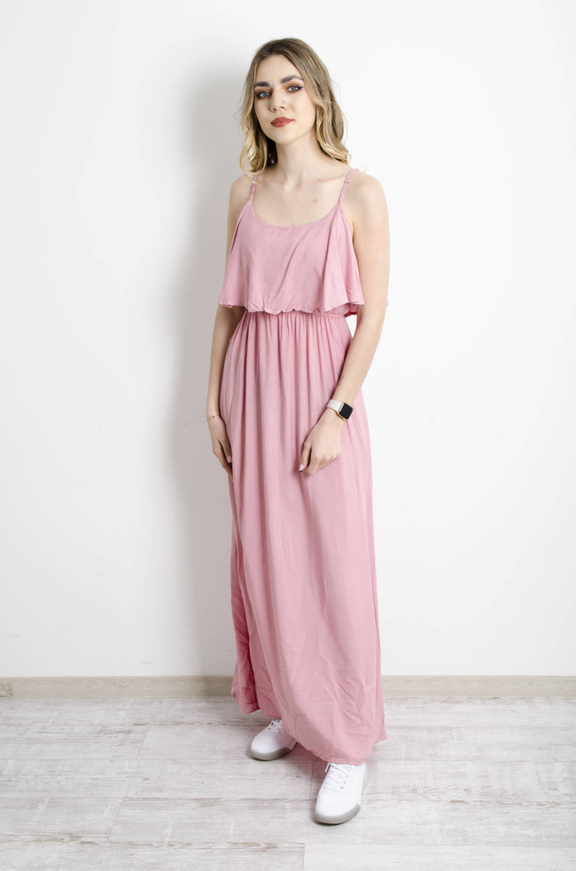 SUKIENKA HISZPANKA MAXI NA RAMIĄCZKA- RÓŻOWA