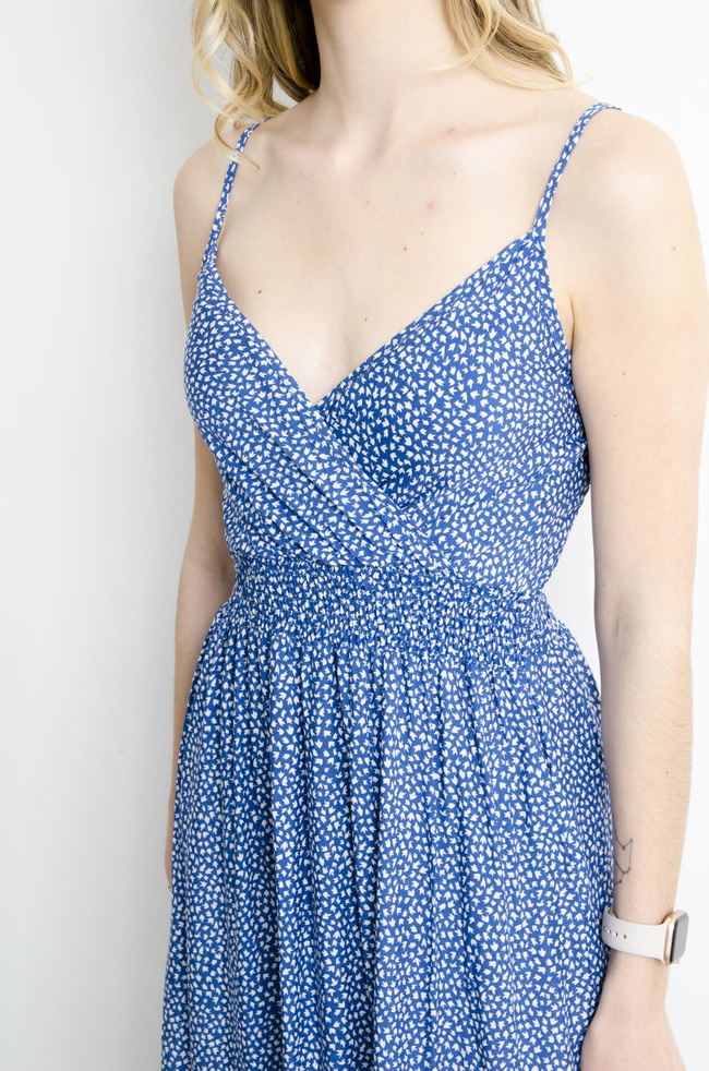 SUKIENKA MAXI WZORZYSTA - NIEBIESKA