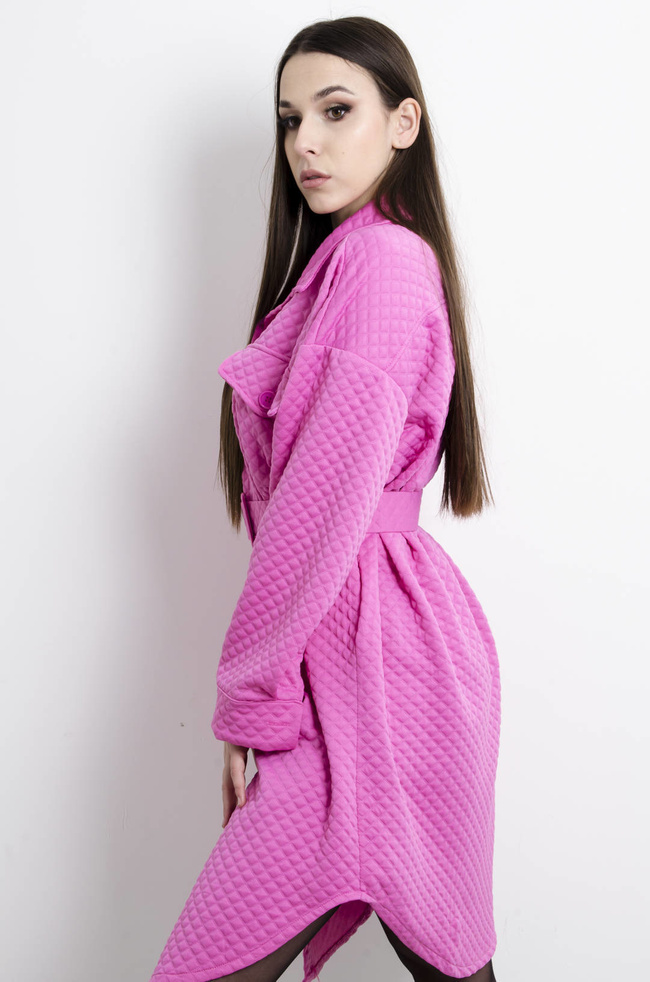 PŁASZCZ PIKOWANY RÓŻOWY