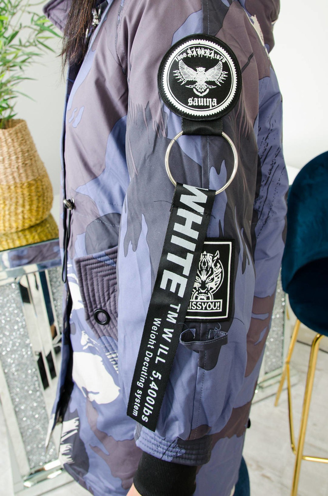 KURTKA PARKA NIEBIESKA  MORO