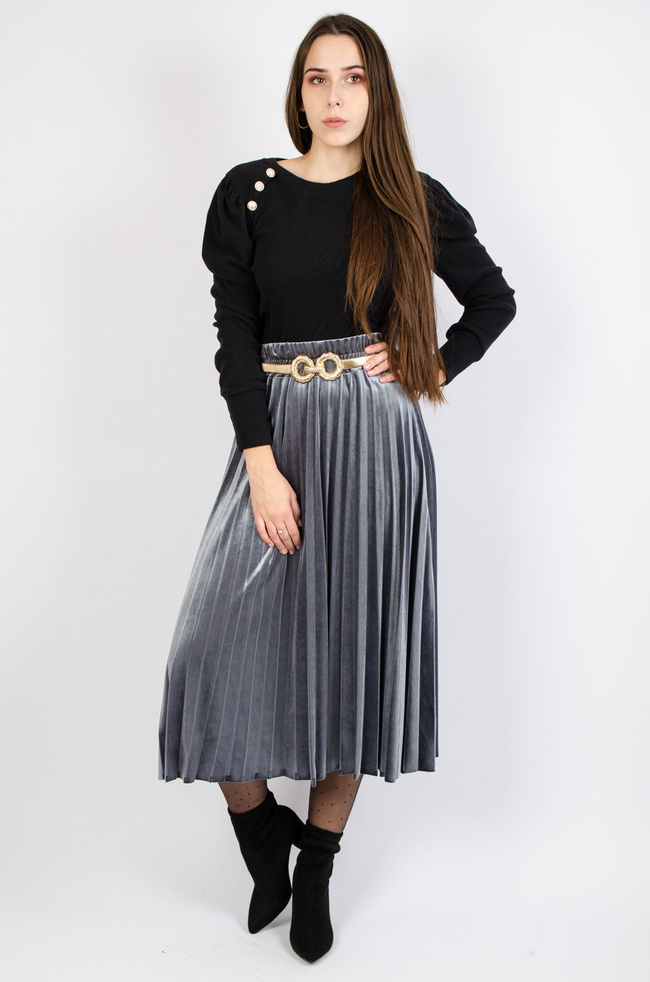 CZARNA BLUZKA Z BUFIASTYMI RĘKAWAMI 