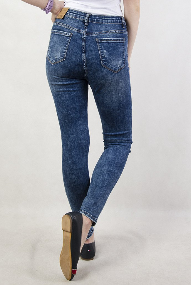 (ROZMIAR L-4XL) Spodnie jeansowe rurki 