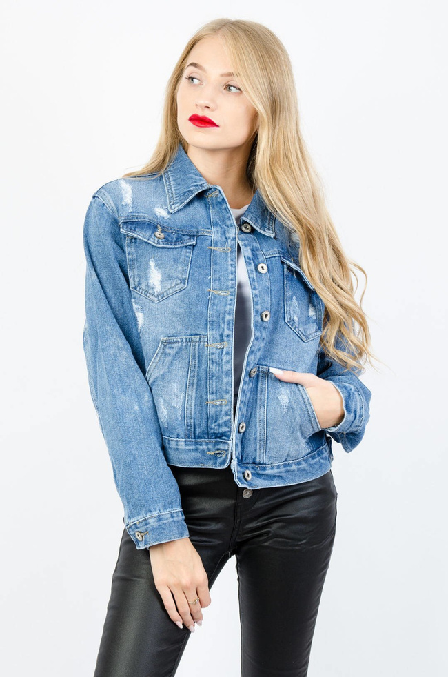 KRÓTKA KURTKA JEANSOWA