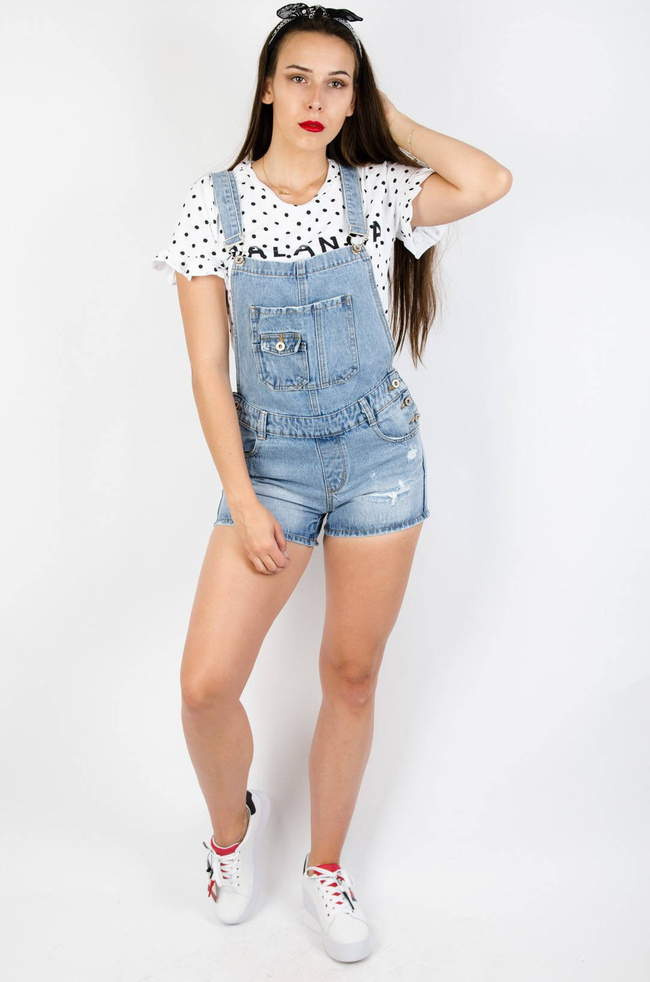 JEANSOWE OGRODNICZKI Z PRZETARCIAMI