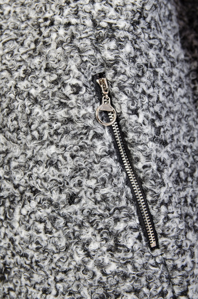 Szary przejściowy płaszcz z kapturem 