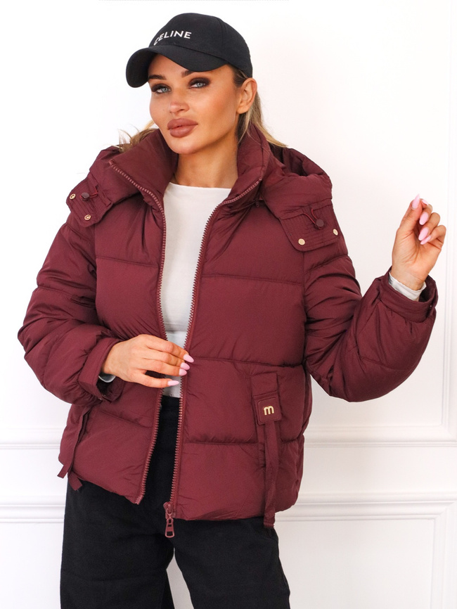 KURTKA PIKOWANA Z OZDOBNYMI NASZYWKAMI PRZY KIESZANIACH- BORDOWA