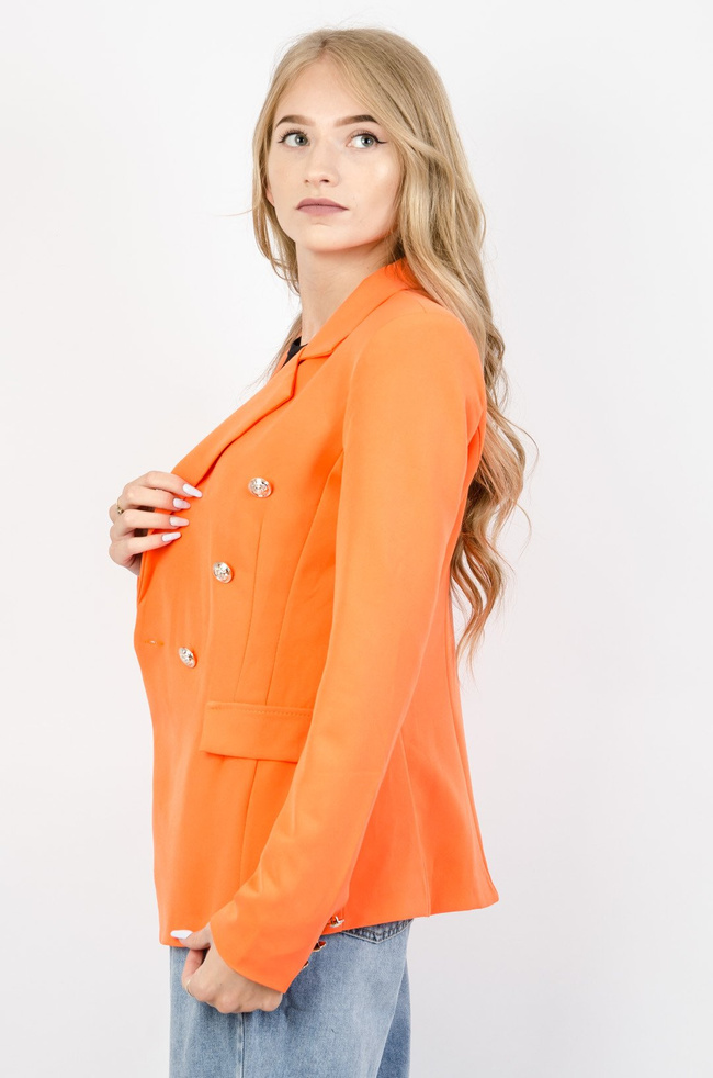 POMARAŃCZOWA MARYNARKA ZE ZŁOTYMI GUZIKAMI