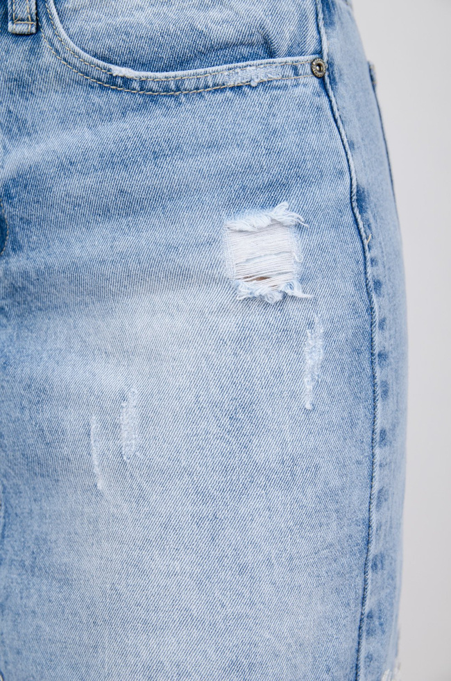 Spódnica jeansowa z koronką i cyrkoniami