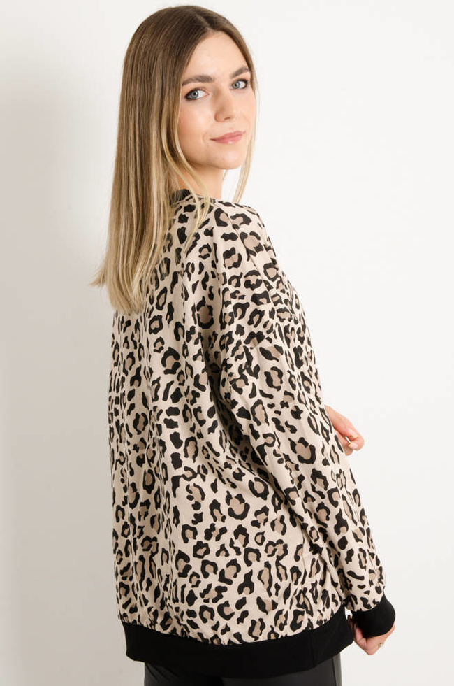BLUZA OVERSIZE W PANTERKĘ