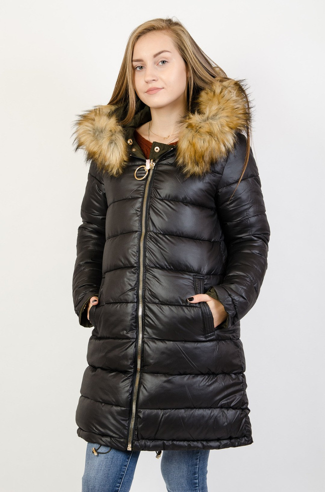 Zielono-czarna dwustronna kurtka 