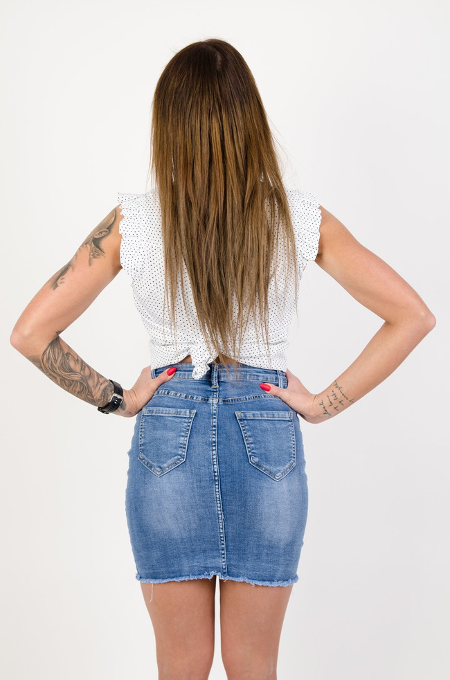 Biała bluzka w kropeczki