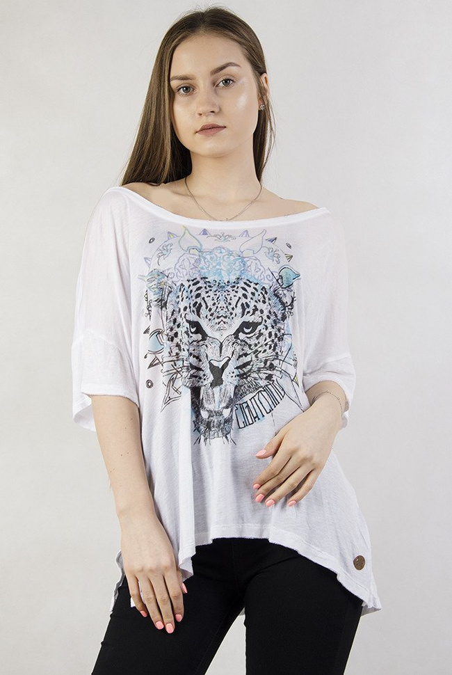 Biała, luźna bluzka