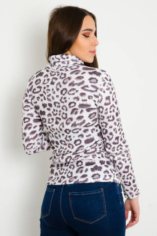 BIAŁY GOLF W PANTERKĘ