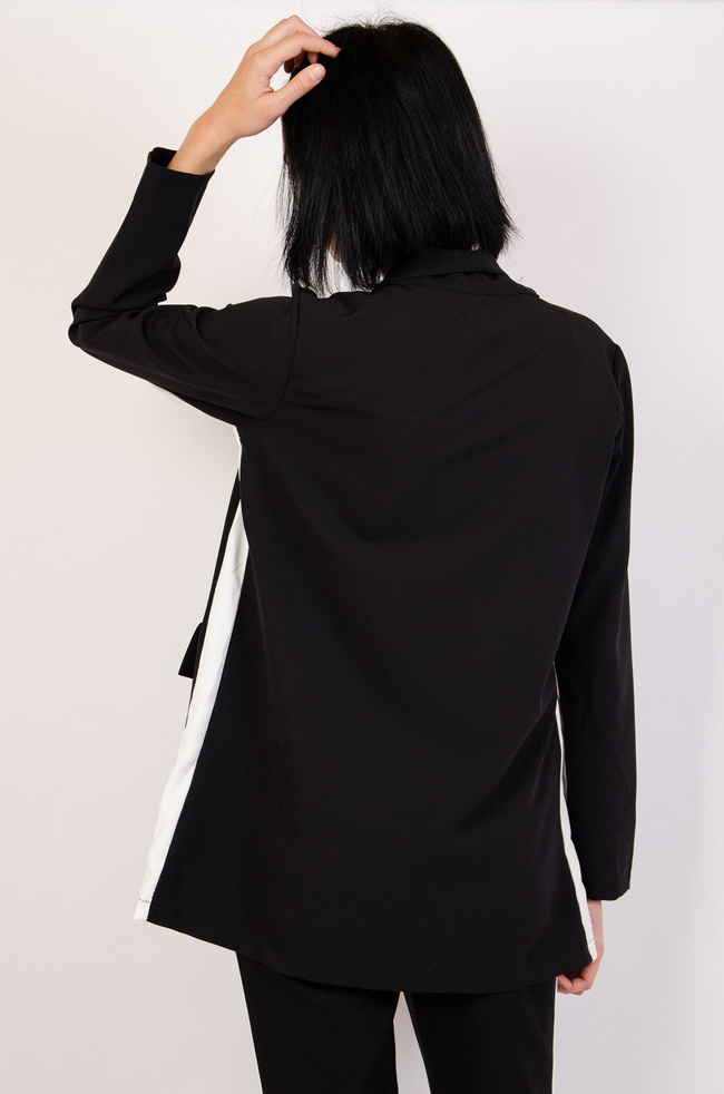 Czarny żakiet z białymi lampasami