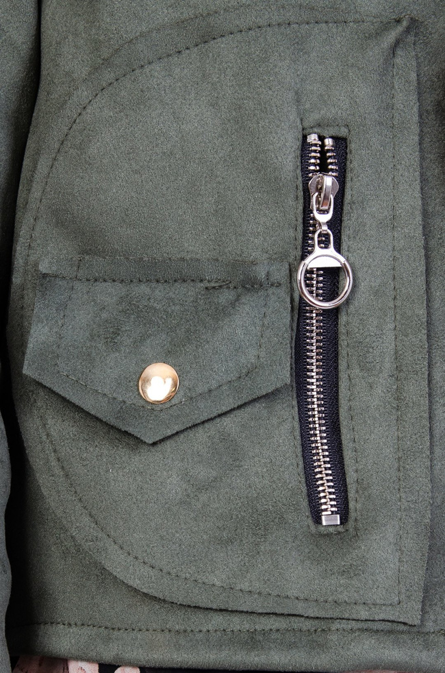 Zielona zamszowa ramoneska M-XXL