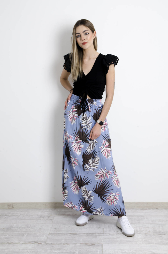 SPÓDNICA WZORZYSTA MAXI- NIEBIESKA