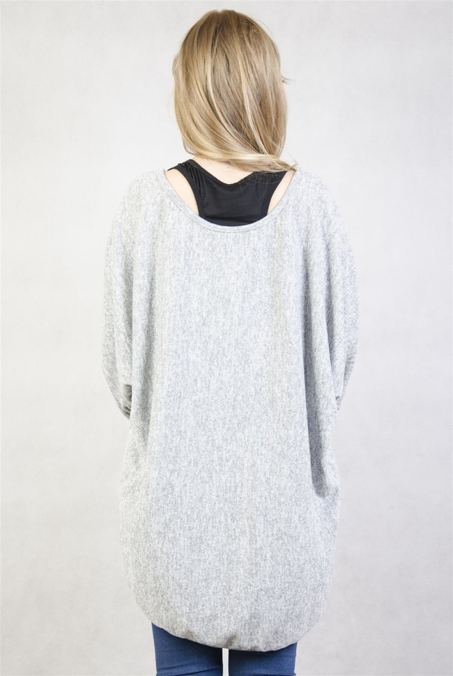 Szara asymetryczna tunika