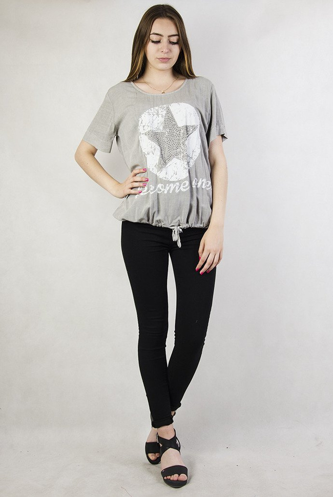 Bluzka szara z białą gwiazdą