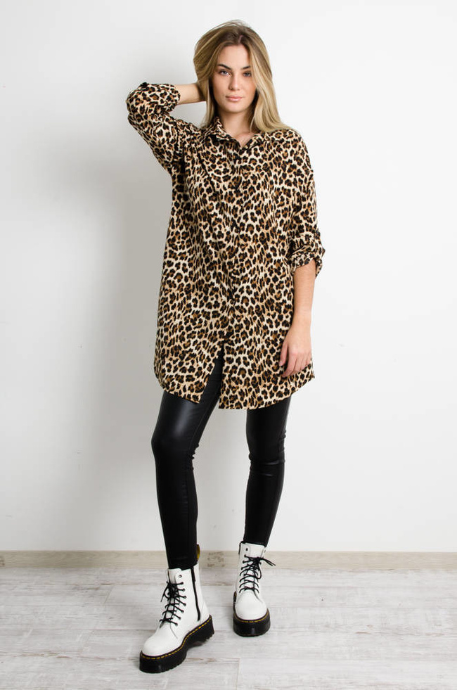 DŁUGA KOSZULA W PANTERKĘ