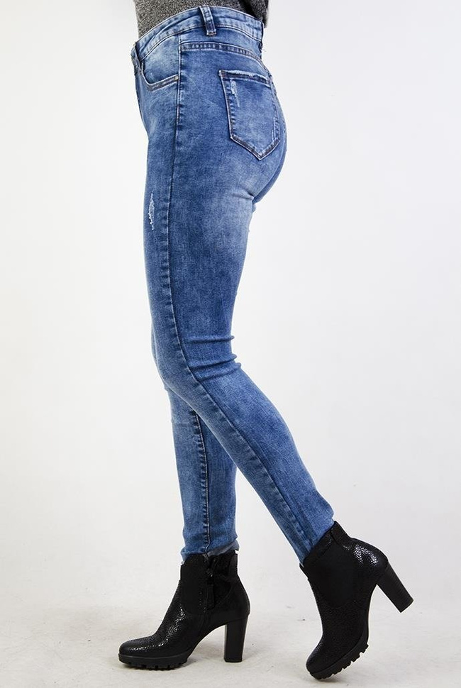 (DUŻE ROZMIARY) Spodnie jeansowe rurki przylegające