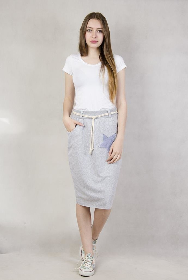 Spódnica dresowa z gwiazdką szara